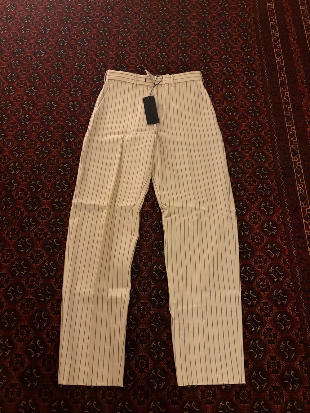Cream pinstriped tailored trousers - Nili Lotan